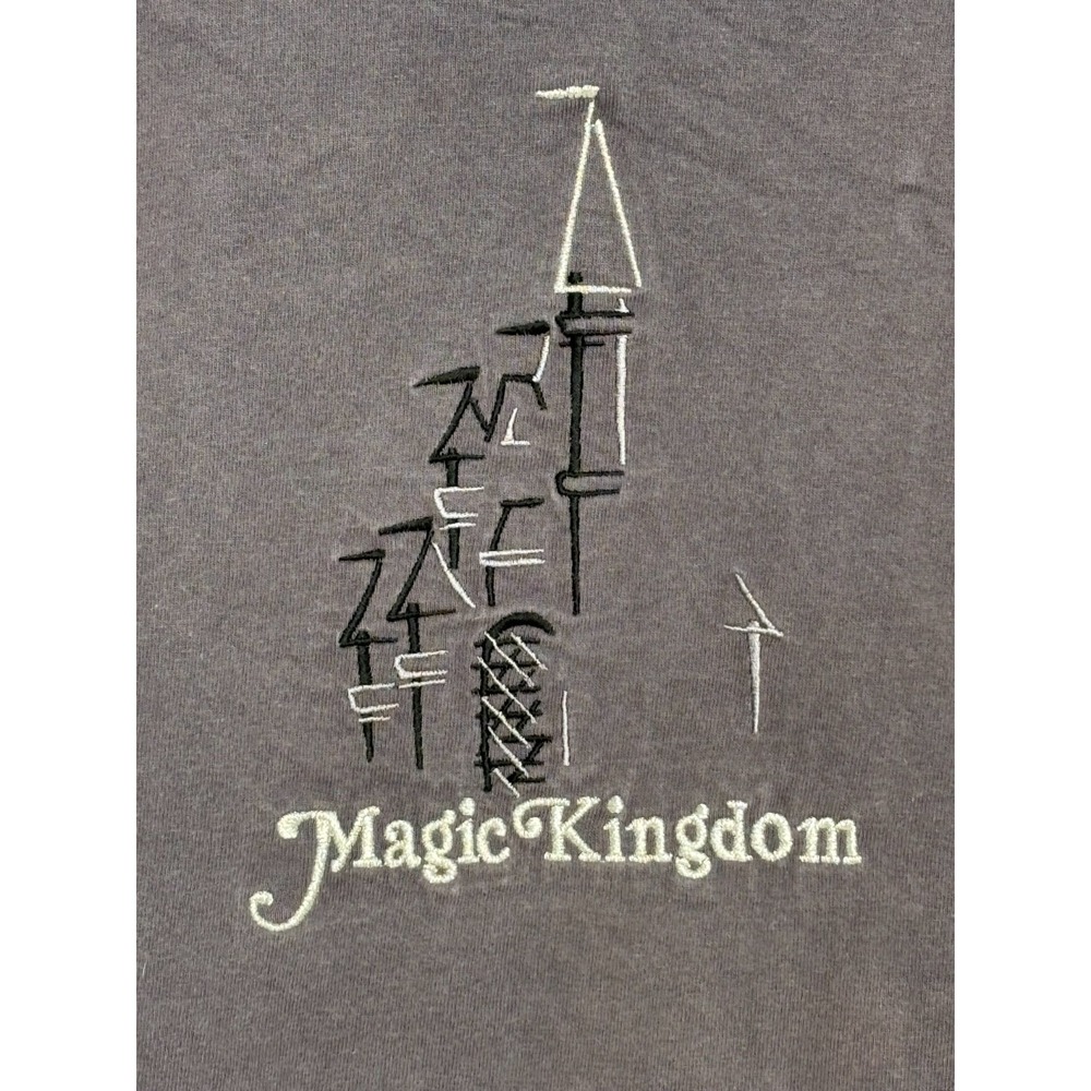 Embroidered Disney Magic Kingdom Castle Vintage Shirt Men's XL Dark Brown Clean